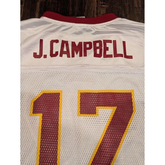 Washington Redskins Football Jersey Mens XL White NFL Reebok J Campbell 17 - Picture 9 of 11